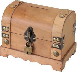 Bekijk leuke cadeautip : HMF Namibia, spaarpot van hout met slot